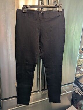 NWOT J Crew Blk Stretch Ponte Pixie backzip 100% Genuine Lthr Insets Sz 2